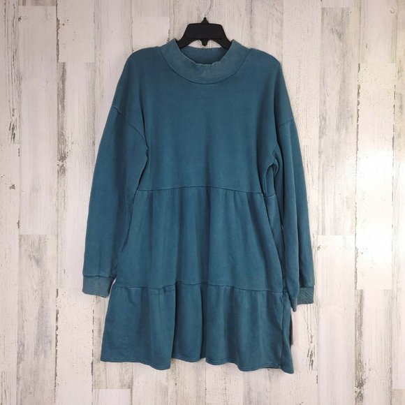 Women's Mineral Wash Long Sleeve Tiered Sweatshirt - Picture 2 of 6